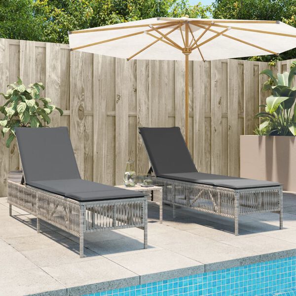 vidaXL Sun Lounger Light grey