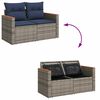 vidaXL 6 Piece Patio Sofa Set with Cushions Gray Poly Rattan