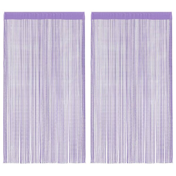 vidaXL String Curtains 2 pcs Purple 55.1x98.4"