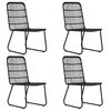 vidaXL Dining Set Black Poly rattan 5-piece Stackable Dining Set