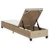vidaXL Sun Lounger with Cushions Beige 55x200x25,5cm Poly Rattan