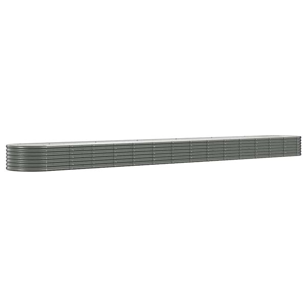 vidaXL Garden Raised Bed Grey Powder-coated Steel Large Durable