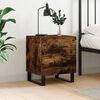 vidaXL Bedside Cabinet Smoked oak Engineered wood, Iron Small