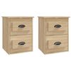 vidaXL Wall-mounted Bedside Cabinet Set of 2 Sonoma Oak Engineered wood