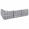 vidaXL Modular Sofa 4 pcs Grey Print Fabric