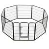 vidaXL Dog Playpen Black Powder-coated steel 31.5x31.5 in per panel