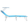 vidaXL Sun Lounger Folding 2-person 2 pcs Blue 58 x 188 x 77cm fabric