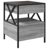 vidaXL Coffee Table Grey Sonoma Engineered wood, glass, metal Standard