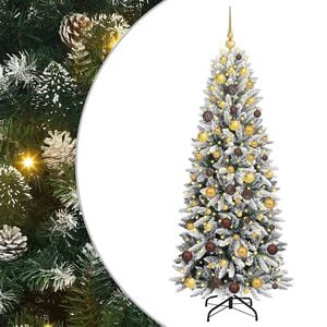 vidaXL Artificial Christmas Tree with 300 LEDs White 70.87 in