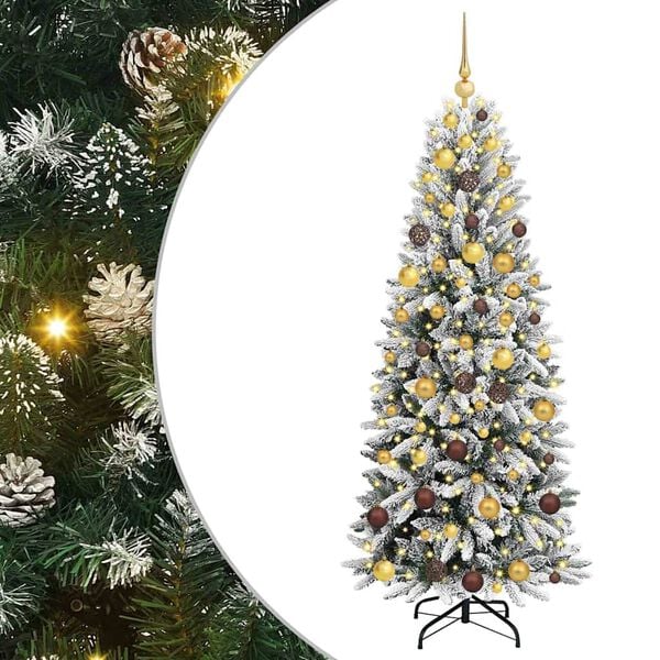 vidaXL Artificial Christmas Tree with 300 LEDs White 70.87 in