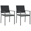 vidaXL Garden Chair Set of 2 Black, Light Grey PE rattan