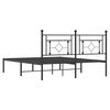 vidaXL Bed Frame Black Powder-Coated Steel Full Bed Frame Rectangular