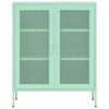 vidaXL Storage Cabinet Mint Steel Medium Levelers Storage Cabinet