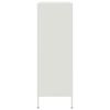 vidaXL Highboard White Steel Medium Highboard Rectangular Industrial