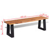 vidaXL Bench Brown and black Solid acacia wood, powder-coated metal
