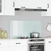 vidaXL Kitchen Backsplash White 43.31 x 19.69 x 0.24 in Tempered Glass