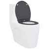 vidaXL Toilet Seat Anthracite 17.91 x 14.76 x 1.50 in Duroplast