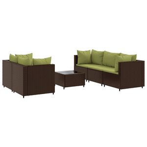 vidaXL Patio Lounge Set Set of 5 Brown, Green