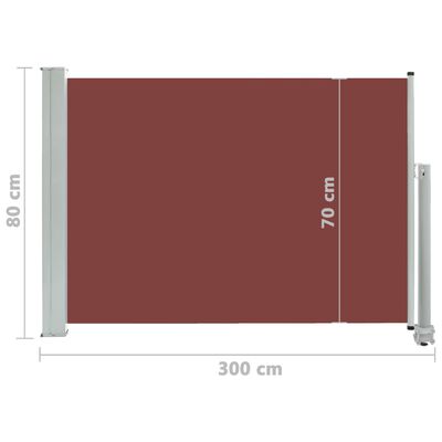 vidaXL Patio Retractable Side Awning 31.5"x118.1" Brown