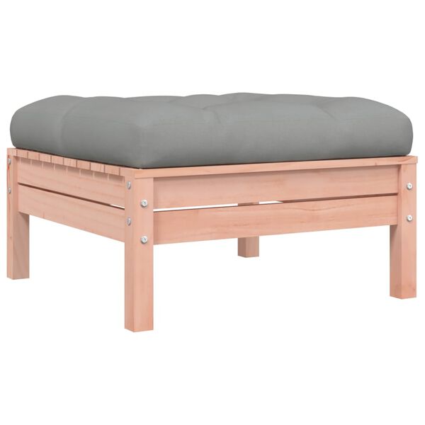 vidaXL Patio Footstool with Cushion Solid Wood Douglas