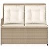 vidaXL Reclining Patio Bench Beige and Cream White