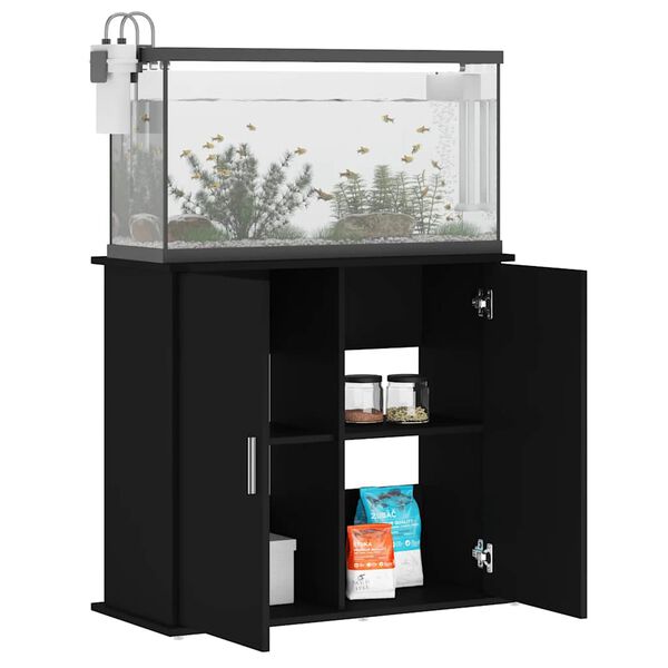vidaXL Aquarium Stand Black Engineered wood 31.9 x 14.2 x 28.7 in