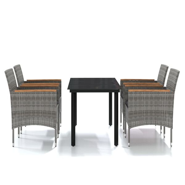 vidaXL Garden Dining Set Grey and Black