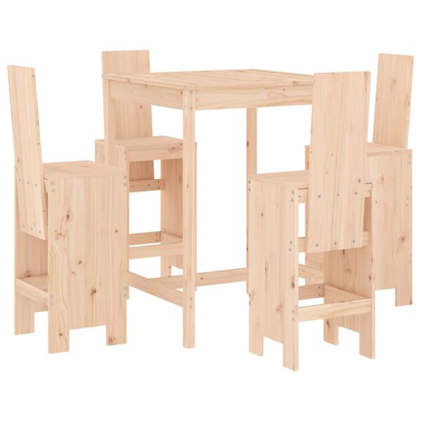 vidaXL Garden Bar Set Natural Pine Solid pine wood (untreated) Small