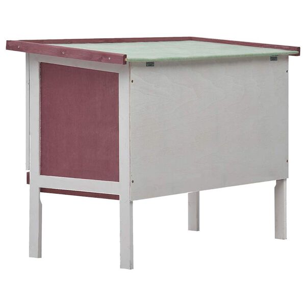 vidaXL Rabbit Hutch Brown Solid pine wood One size Rabbit Hutch