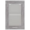vidaXL Hanging Glass Cabinet Gray sonoma Engineered wood, glass Medium