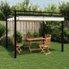 vidaXL Garden Gazebo Anthracite Frame, Cream Fabric
