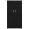 vidaXL Book Cabinet Black Oak 32.48 x 12.01 x 59.06 in Engineered Wood