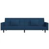 vidaXL Sofa Bed Blue Velvet, Foam, Wood, Plastic Standard