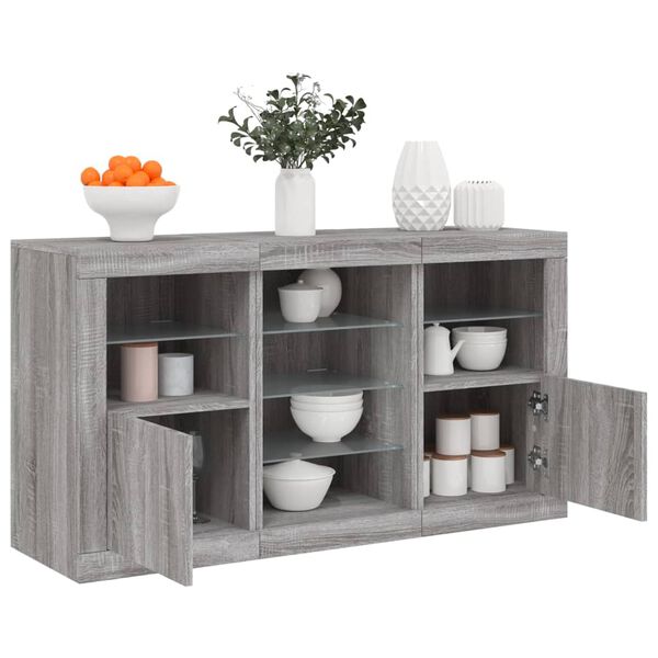 vidaXL Sideboard Grey sonoma Engineered wood Medium Sideboard
