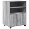 vidaXL Rolling Cabinet Grey Sonoma Engineered Wood Medium Modern