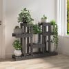 vidaXL Plant Stand Grey Solid Pine Wood Medium Plant Stand Rectangular