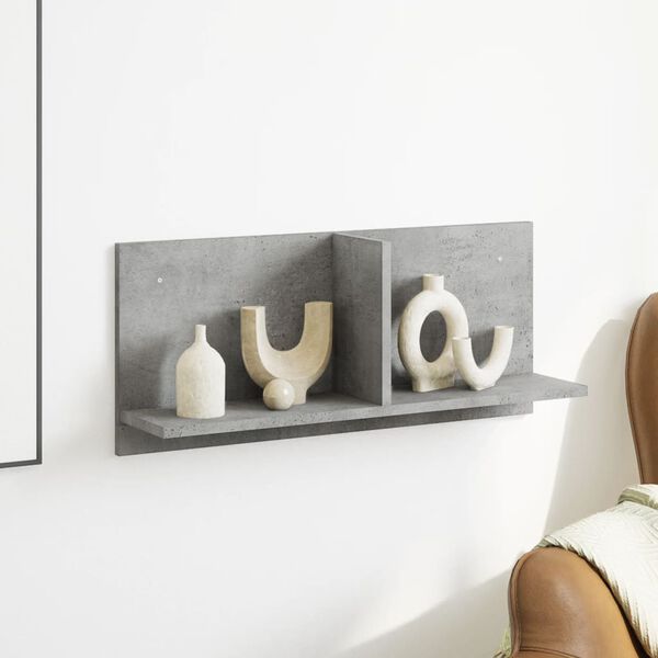 vidaXL Wall Cabinet Concrete Grey Engineered Wood 27.6 x 6.5 x 11.8 in