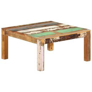 vidaXL Coffee Table Multicolour Solid reclaimed wood 31.5x31.5x15.7 in