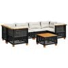 vidaXL Garden Sofa Set Black and Cream White PE rattan 7 Piece Set