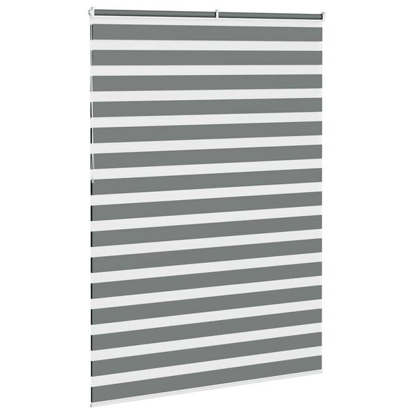 vidaXL Zebra Blind Dark Grey 100% Polyester 61.0 in wide by 90.6 in high