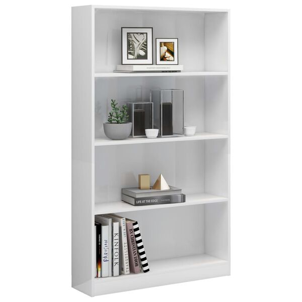 vidaXL Book Cabinet High gloss white Engineered wood Medium Book Cabinet