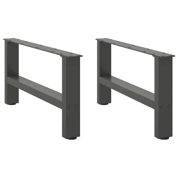 vidaXL Coffee Table Leg Set of 2 Anthracite Powder-Coated Steel Levelers