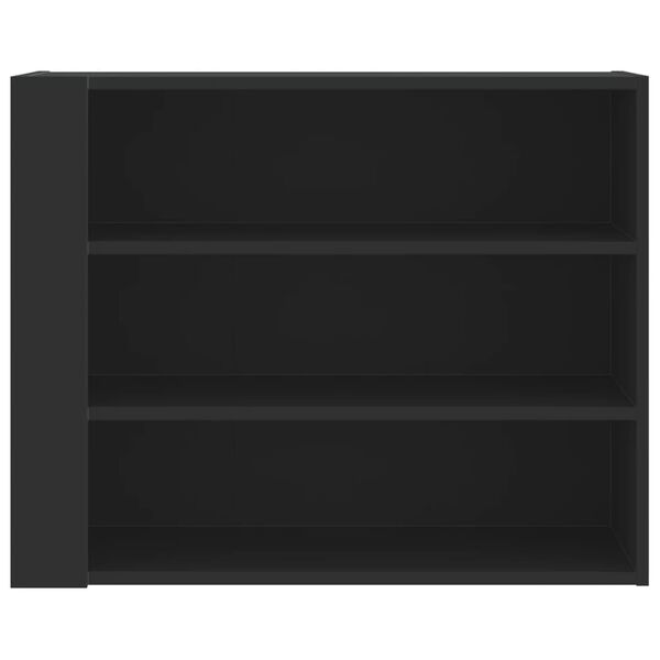 vidaXL Wall Cabinet Black Engineered wood 29.5x13.8x23.6 in