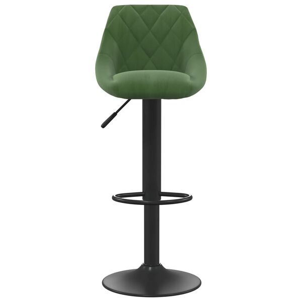 vidaXL Bar Stool Set of 2 Dark Green Velvet (100% polyester), Steel