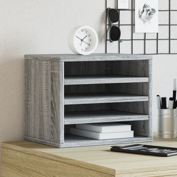 vidaXL Desk Organiser Grey Sonoma 14.2x10.2x11.6" Engineered wood