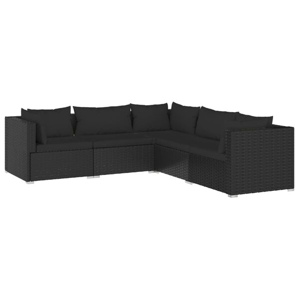 vidaXL Garden Lounge Set Black