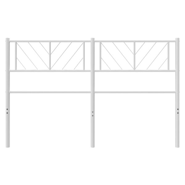 vidaXL Headboard White Powder-Coated Steel Tall Double Durable