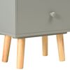 vidaXL Bedside Cabinet Set of 2 Grey MDF and Solid Pine Wood