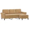 vidaXL 3-Seater Sofa With Footstool Brown