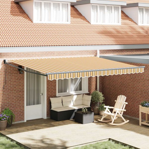 vidaXL Retractable Awning Retractable Multicolour 177.17" x 118.11